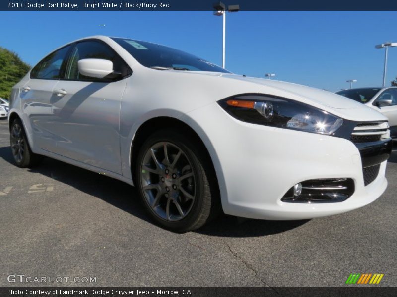 Bright White / Black/Ruby Red 2013 Dodge Dart Rallye