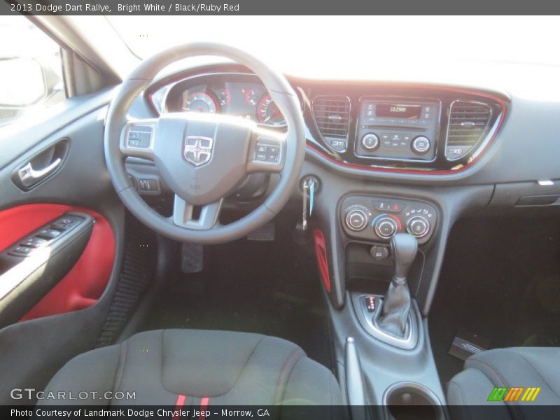 Bright White / Black/Ruby Red 2013 Dodge Dart Rallye