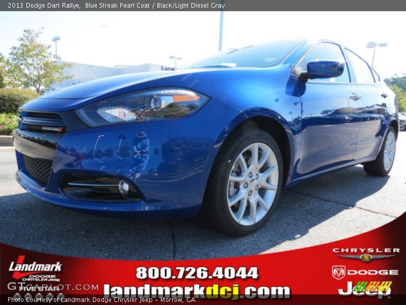 Blue Streak Pearl Coat / Black/Light Diesel Gray 2013 Dodge Dart Rallye