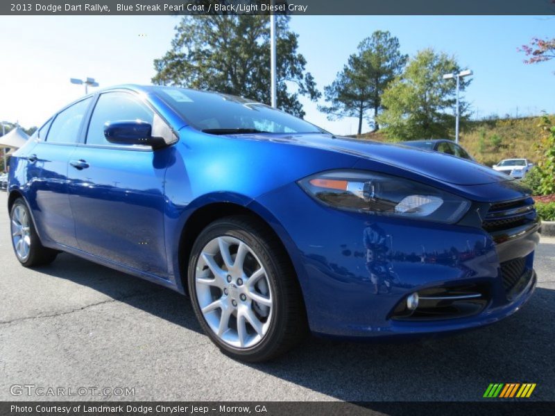 Blue Streak Pearl Coat / Black/Light Diesel Gray 2013 Dodge Dart Rallye