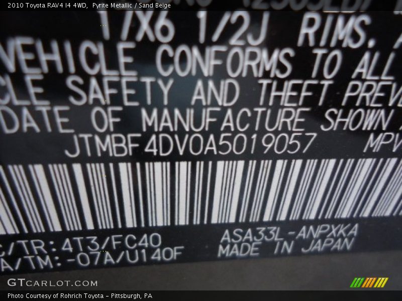 Pyrite Metallic / Sand Beige 2010 Toyota RAV4 I4 4WD