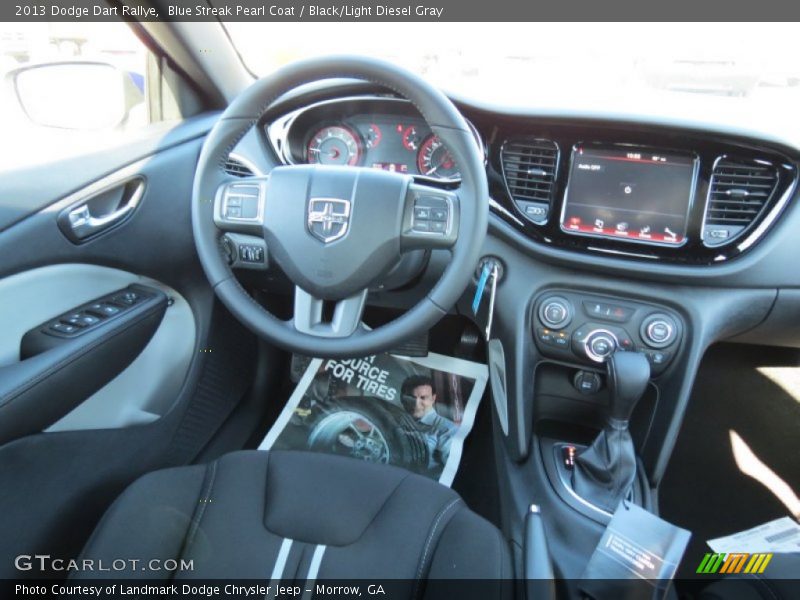 Blue Streak Pearl Coat / Black/Light Diesel Gray 2013 Dodge Dart Rallye