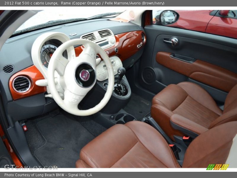 Pelle Marrone/Avorio (Brown/Ivory) Interior - 2012 500 c cabrio Lounge 
