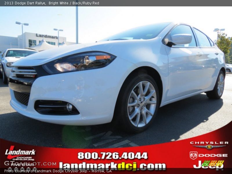 Bright White / Black/Ruby Red 2013 Dodge Dart Rallye