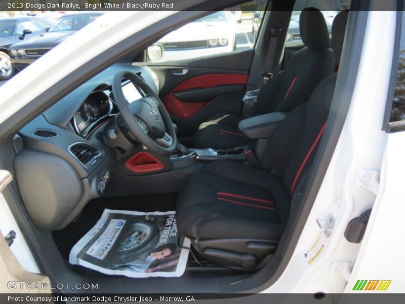 Bright White / Black/Ruby Red 2013 Dodge Dart Rallye
