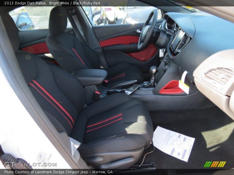 Bright White / Black/Ruby Red 2013 Dodge Dart Rallye