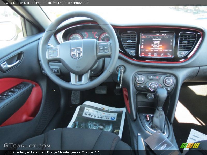 Bright White / Black/Ruby Red 2013 Dodge Dart Rallye