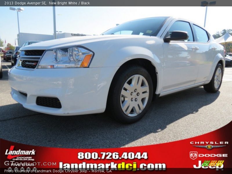 New Bright White / Black 2013 Dodge Avenger SE