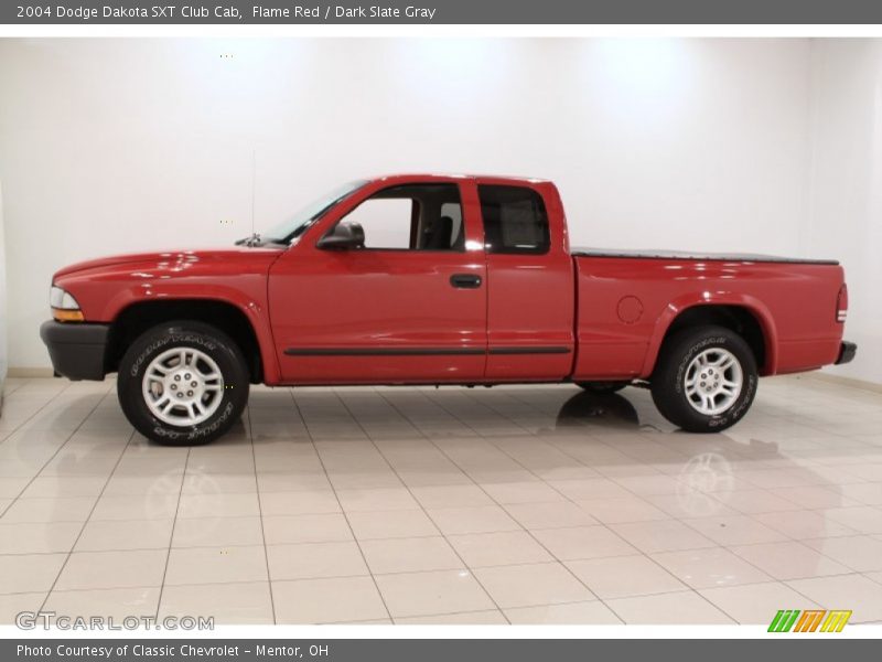 Flame Red / Dark Slate Gray 2004 Dodge Dakota SXT Club Cab