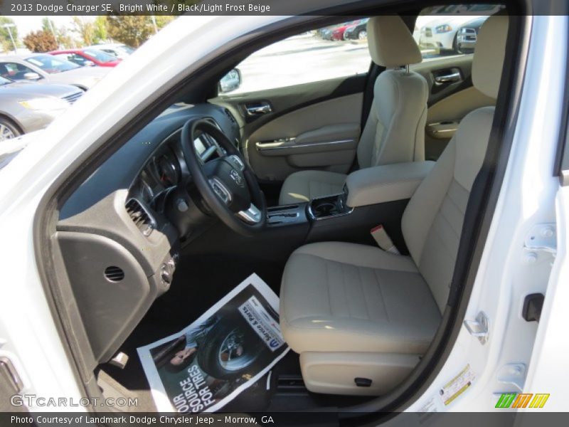 Bright White / Black/Light Frost Beige 2013 Dodge Charger SE