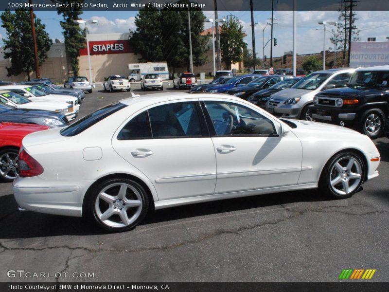 Arctic White / Black/Sahara Beige 2009 Mercedes-Benz E 350 Sedan