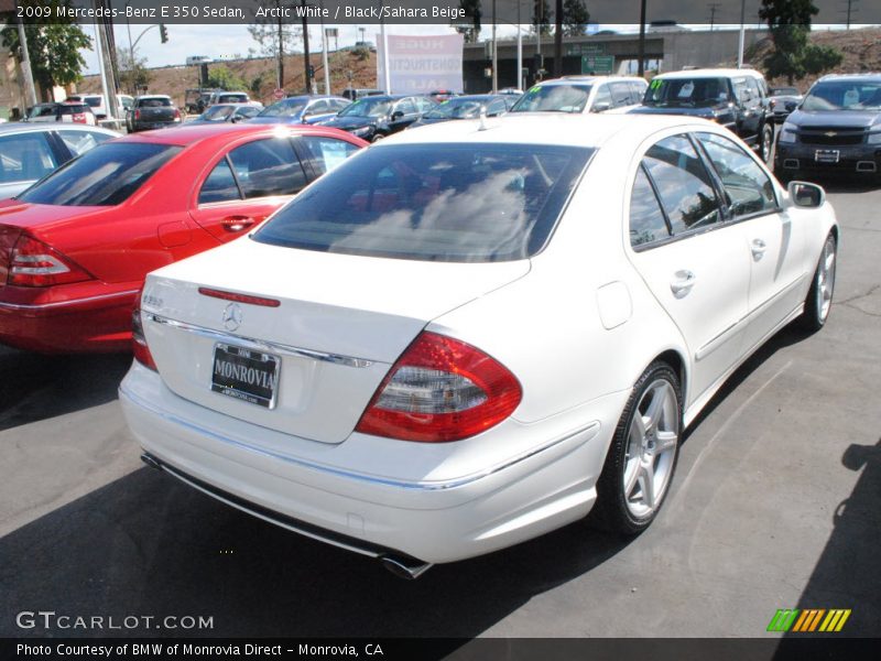 Arctic White / Black/Sahara Beige 2009 Mercedes-Benz E 350 Sedan