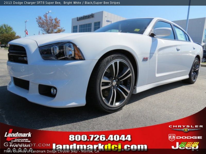 Bright White / Black/Super Bee Stripes 2013 Dodge Charger SRT8 Super Bee