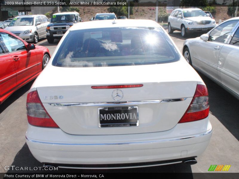 Arctic White / Black/Sahara Beige 2009 Mercedes-Benz E 350 Sedan