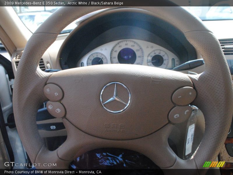 Arctic White / Black/Sahara Beige 2009 Mercedes-Benz E 350 Sedan