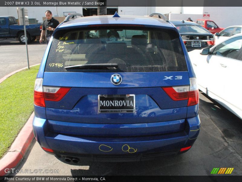 Montego Blue Metallic / Sand Beige 2007 BMW X3 3.0si