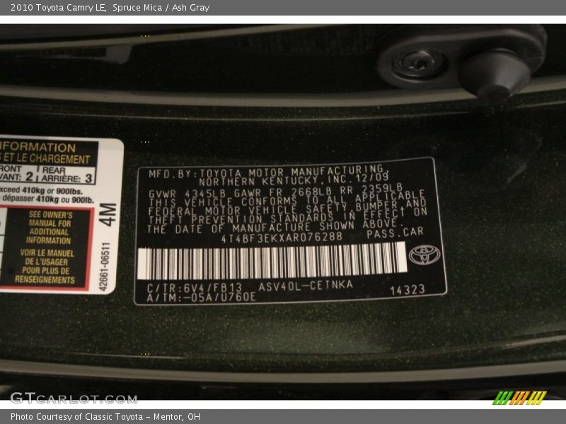 Spruce Mica / Ash Gray 2010 Toyota Camry LE