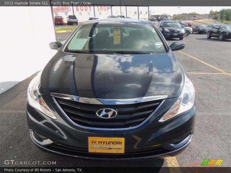 Pacific Blue Pearl / Gray 2012 Hyundai Sonata GLS