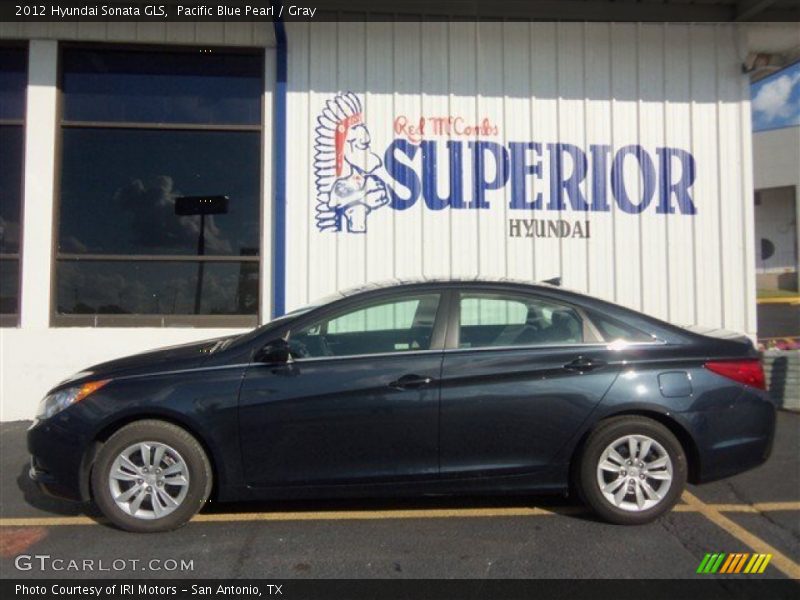 Pacific Blue Pearl / Gray 2012 Hyundai Sonata GLS