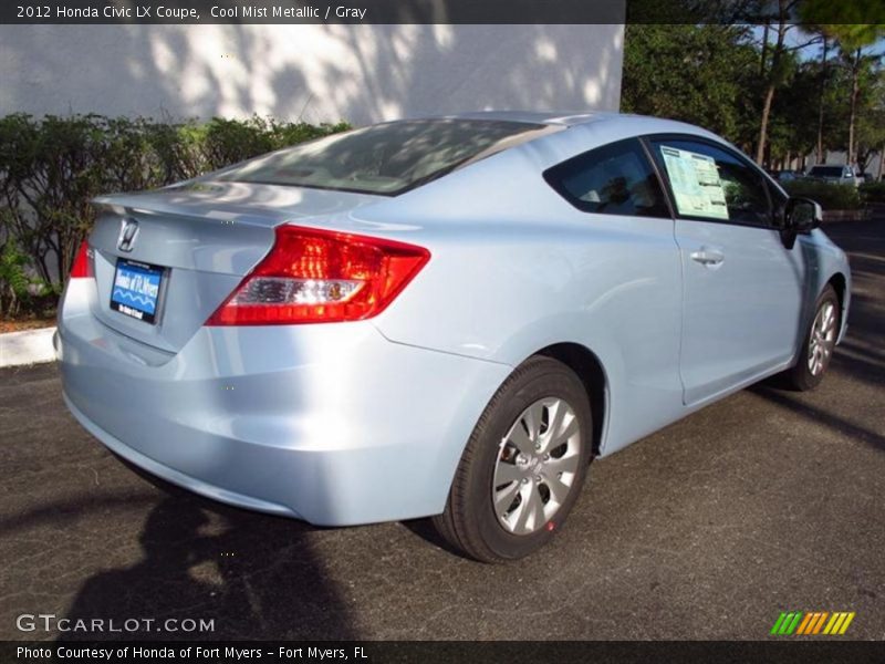 Cool Mist Metallic / Gray 2012 Honda Civic LX Coupe