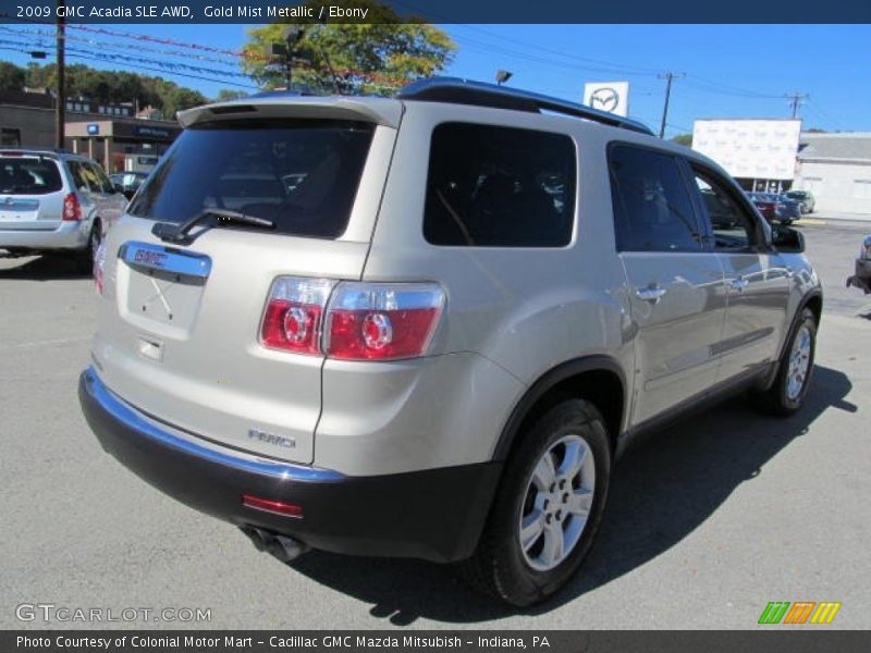 Gold Mist Metallic / Ebony 2009 GMC Acadia SLE AWD