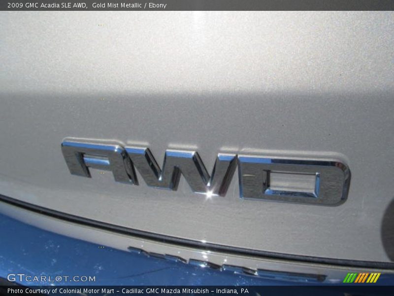 Gold Mist Metallic / Ebony 2009 GMC Acadia SLE AWD