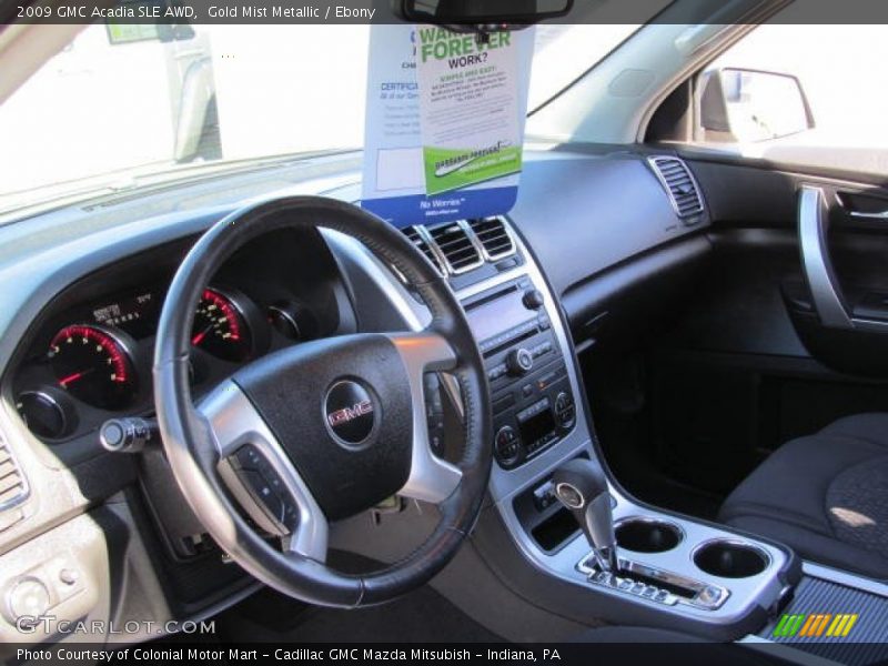 Gold Mist Metallic / Ebony 2009 GMC Acadia SLE AWD