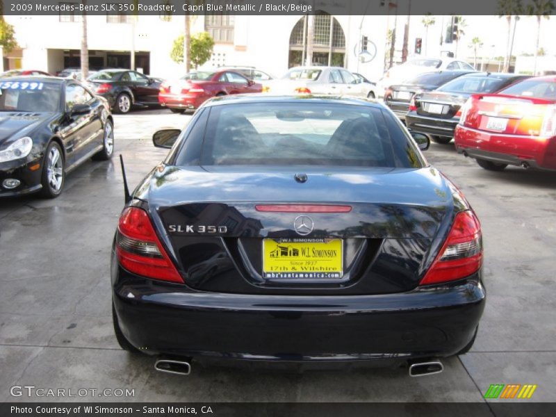 Capri Blue Metallic / Black/Beige 2009 Mercedes-Benz SLK 350 Roadster