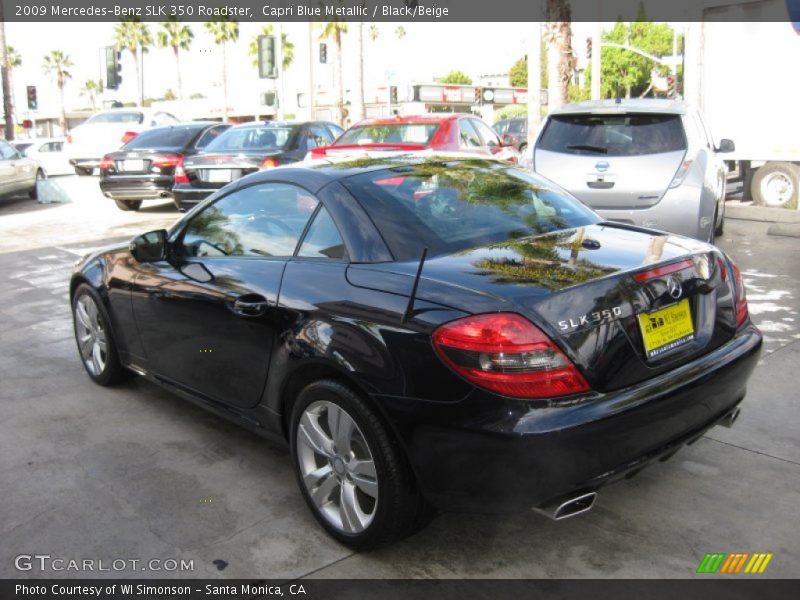 Capri Blue Metallic / Black/Beige 2009 Mercedes-Benz SLK 350 Roadster