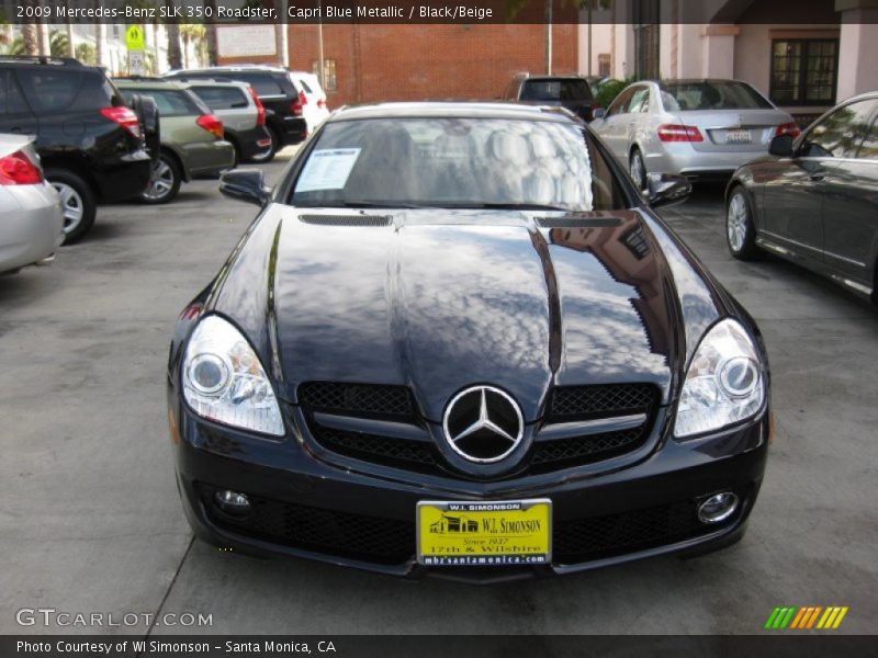 Capri Blue Metallic / Black/Beige 2009 Mercedes-Benz SLK 350 Roadster