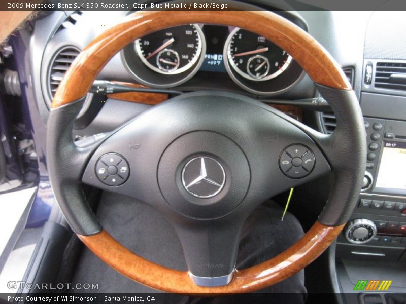 Capri Blue Metallic / Black/Beige 2009 Mercedes-Benz SLK 350 Roadster