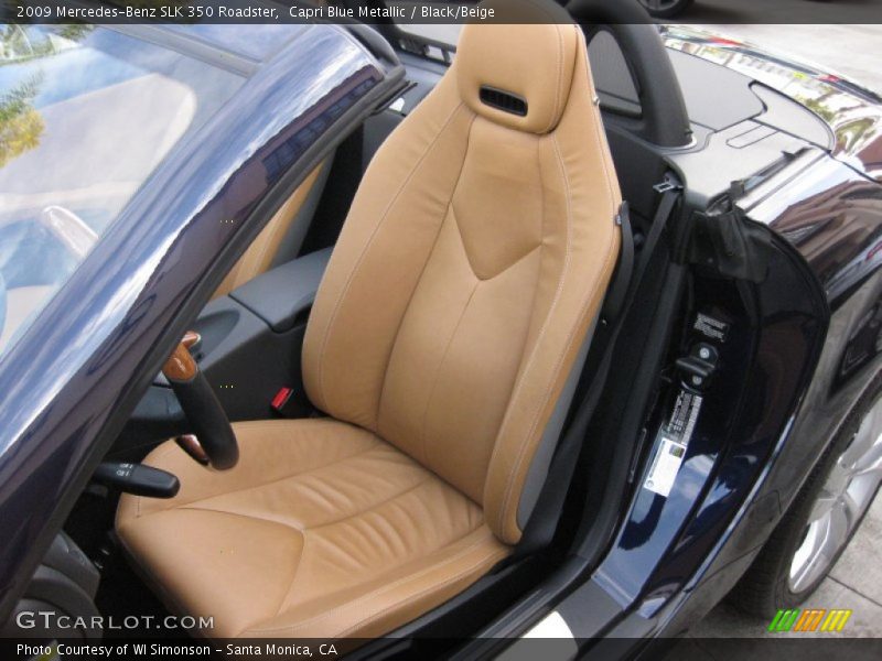 Capri Blue Metallic / Black/Beige 2009 Mercedes-Benz SLK 350 Roadster