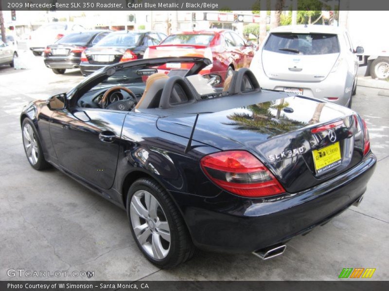 Capri Blue Metallic / Black/Beige 2009 Mercedes-Benz SLK 350 Roadster
