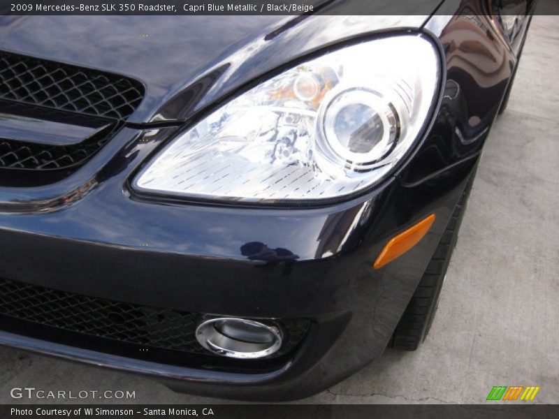 Capri Blue Metallic / Black/Beige 2009 Mercedes-Benz SLK 350 Roadster