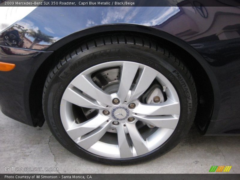 Capri Blue Metallic / Black/Beige 2009 Mercedes-Benz SLK 350 Roadster