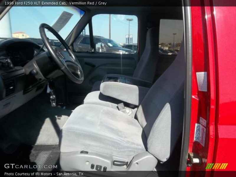 Vermillion Red / Grey 1996 Ford F250 XLT Extended Cab