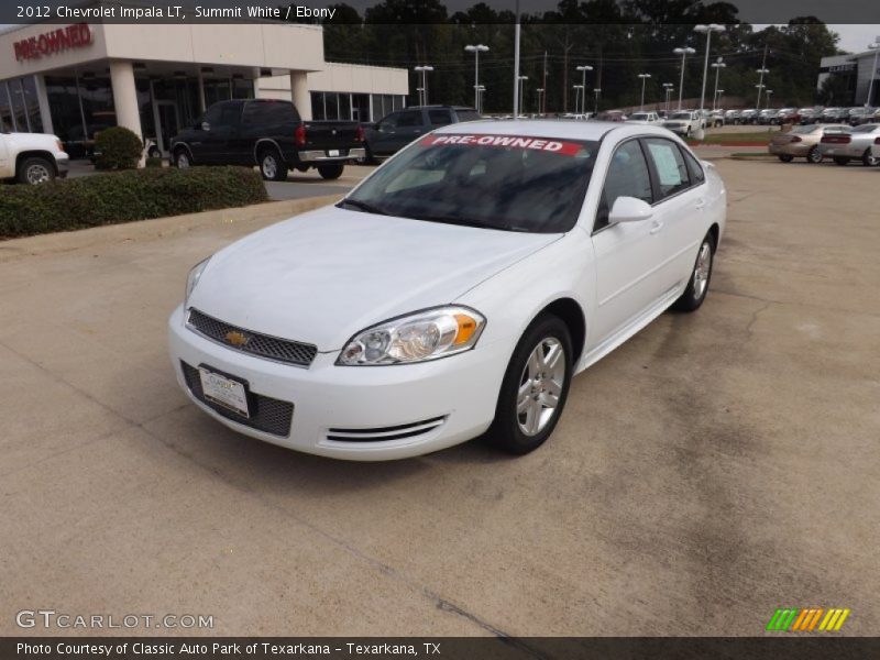 Summit White / Ebony 2012 Chevrolet Impala LT