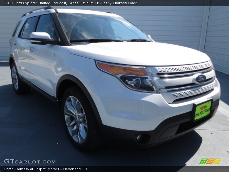 White Platinum Tri-Coat / Charcoal Black 2013 Ford Explorer Limited EcoBoost
