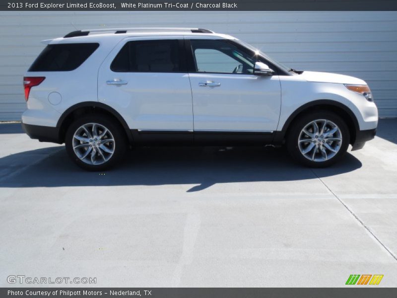 White Platinum Tri-Coat / Charcoal Black 2013 Ford Explorer Limited EcoBoost