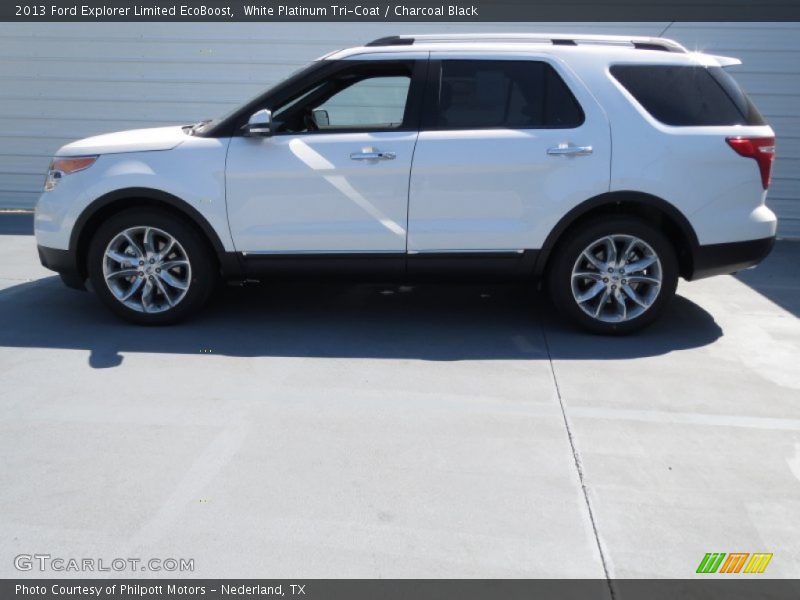 White Platinum Tri-Coat / Charcoal Black 2013 Ford Explorer Limited EcoBoost