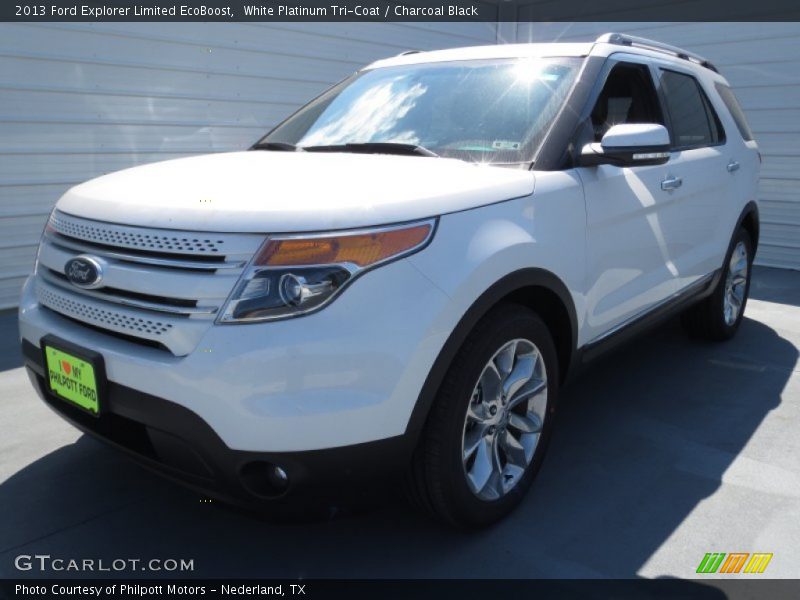 White Platinum Tri-Coat / Charcoal Black 2013 Ford Explorer Limited EcoBoost