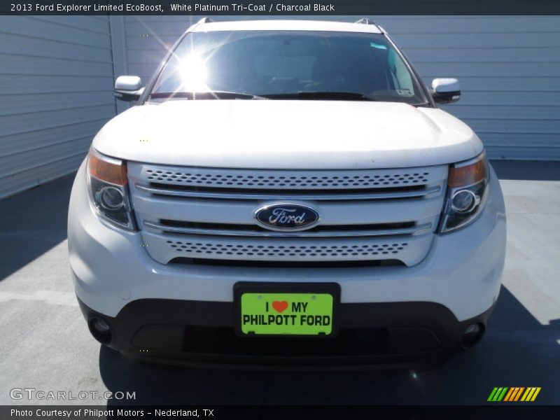 White Platinum Tri-Coat / Charcoal Black 2013 Ford Explorer Limited EcoBoost