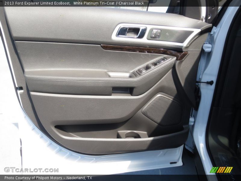 White Platinum Tri-Coat / Charcoal Black 2013 Ford Explorer Limited EcoBoost