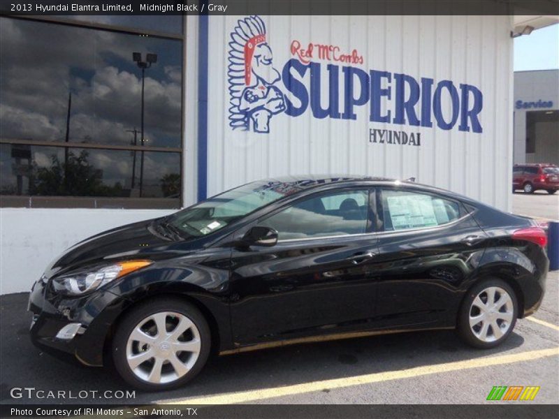 Midnight Black / Gray 2013 Hyundai Elantra Limited