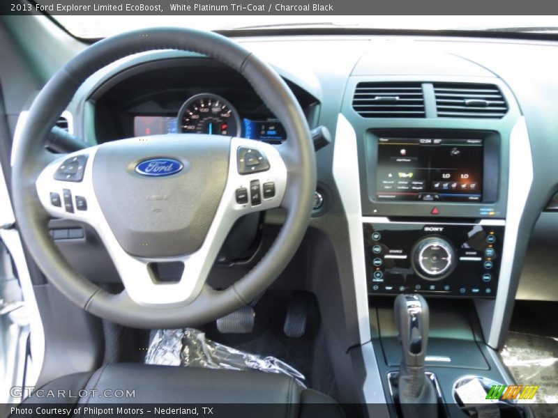 White Platinum Tri-Coat / Charcoal Black 2013 Ford Explorer Limited EcoBoost