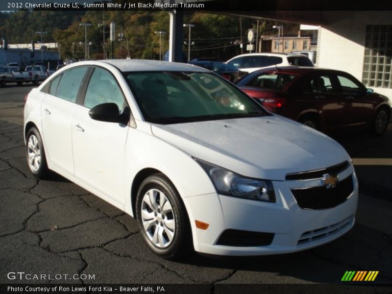 Summit White / Jet Black/Medium Titanium 2012 Chevrolet Cruze LS