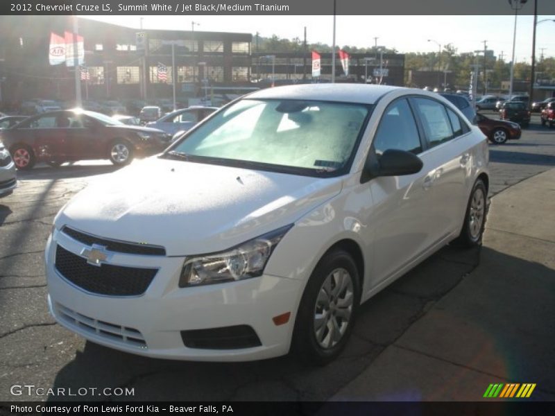 Summit White / Jet Black/Medium Titanium 2012 Chevrolet Cruze LS