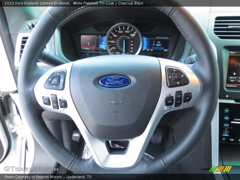 White Platinum Tri-Coat / Charcoal Black 2013 Ford Explorer Limited EcoBoost