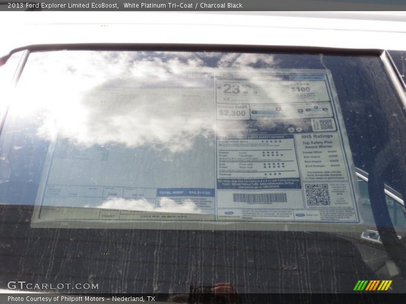 White Platinum Tri-Coat / Charcoal Black 2013 Ford Explorer Limited EcoBoost