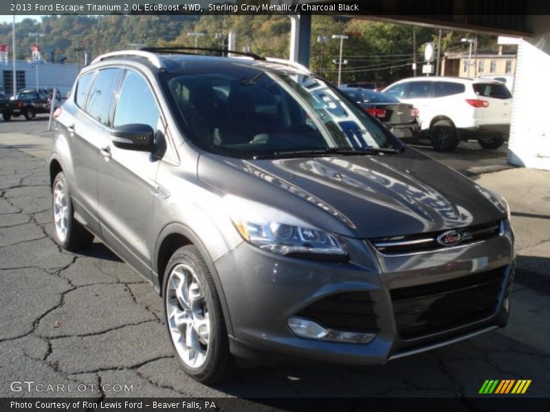 Sterling Gray Metallic / Charcoal Black 2013 Ford Escape Titanium 2.0L EcoBoost 4WD